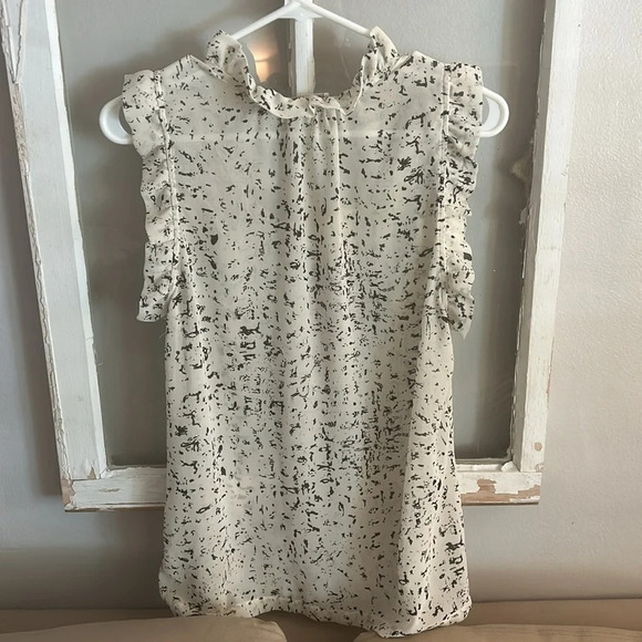 Converse All Star Ruffle sleeve Tank in Black and White Crepe XL LNC - Picture 3 of 3